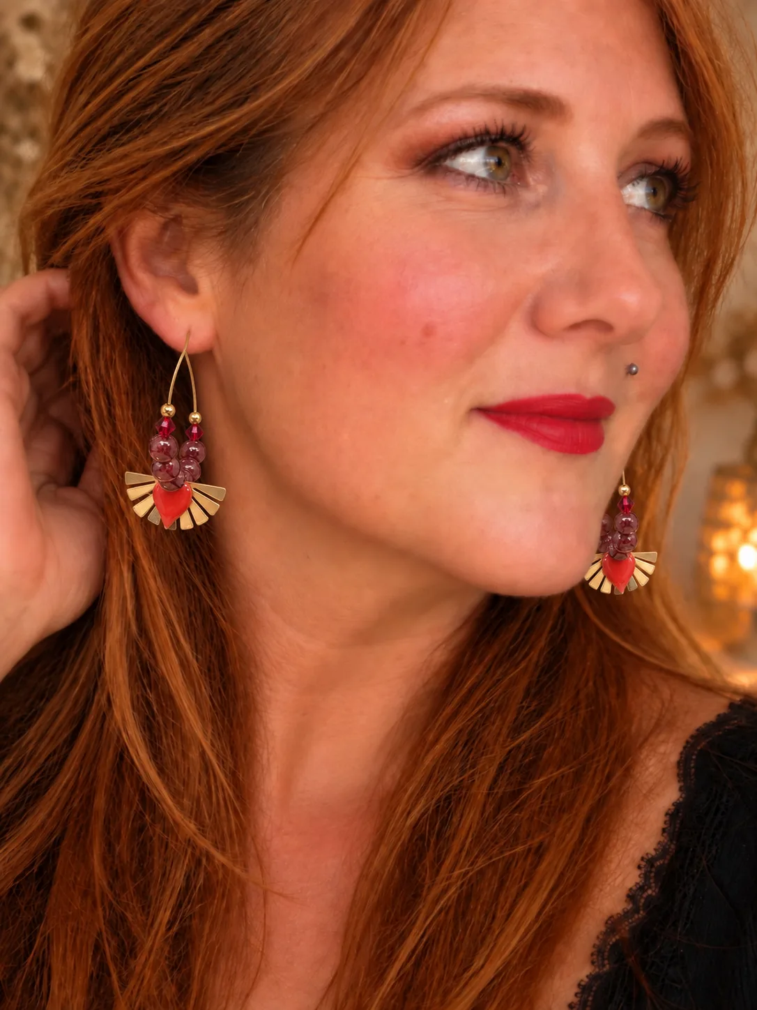 Boucles d'oreilles en Grenat Almandin