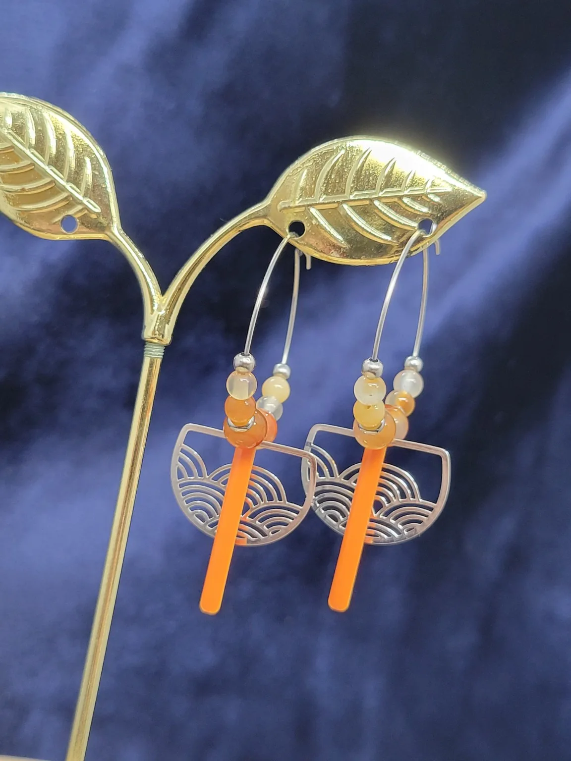 Boucles d'oreilles en Cornaline, photo 2 sur 2