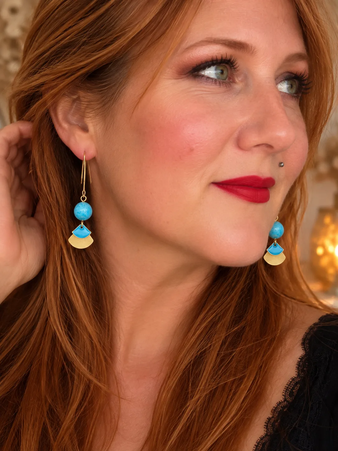 Boucles d'oreilles en Apatite